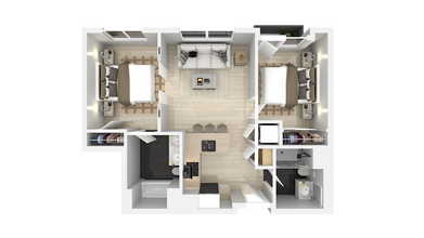 Two Bedroom Two Bath B & C 4-312 floor plan